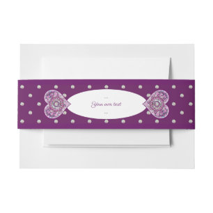 Cardinal red Rosace Invitation Belly Band