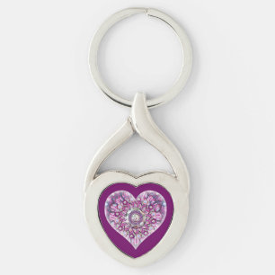 Cardinal red Rosace Keychain