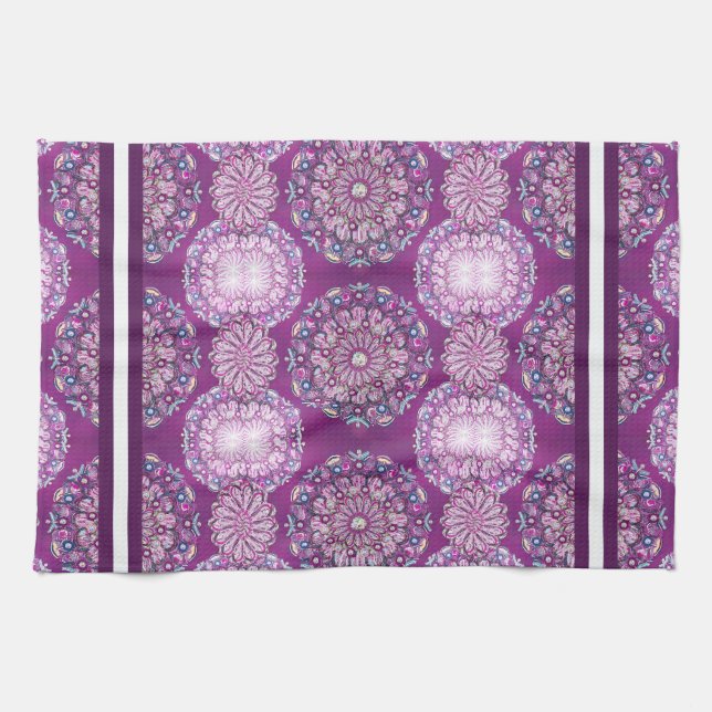 Cardinal Red Rosace Kitchen Towel (Horizontal)