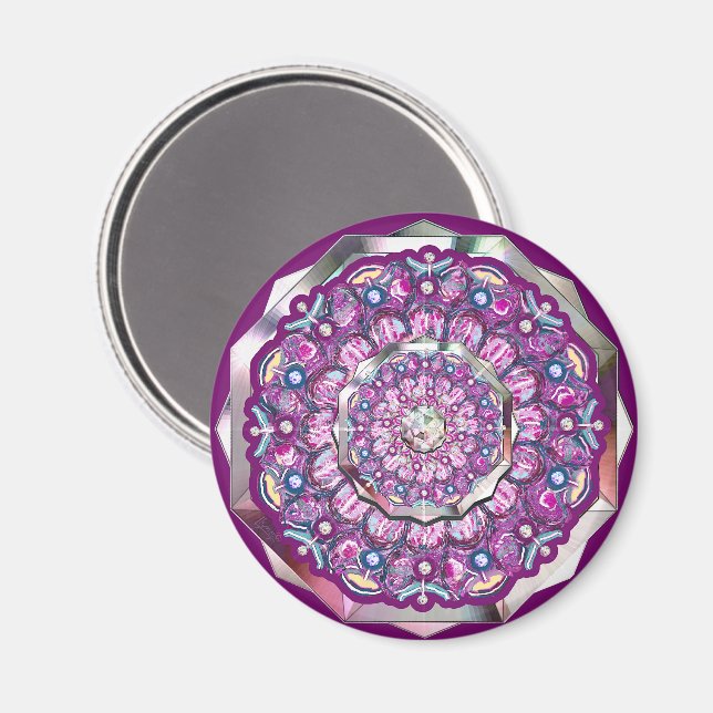 Cardinal red Rosace Magnet (Front/Back)