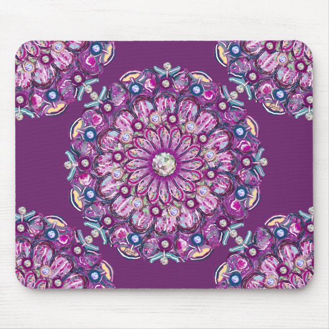 Cardinal Red Rosace Mouse Pad (Front)