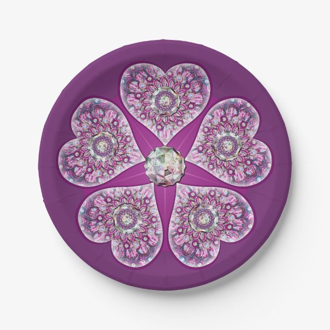 Cardinal Red Rosace Paper Plate (Front)