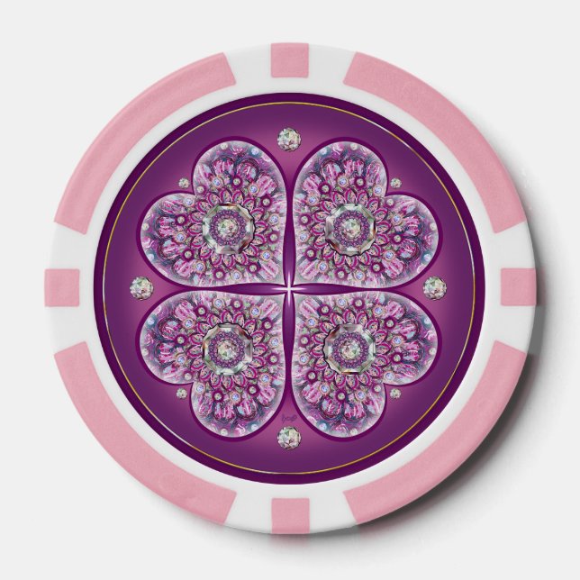 Cardinal Red Rosace Poker Chips (Front)