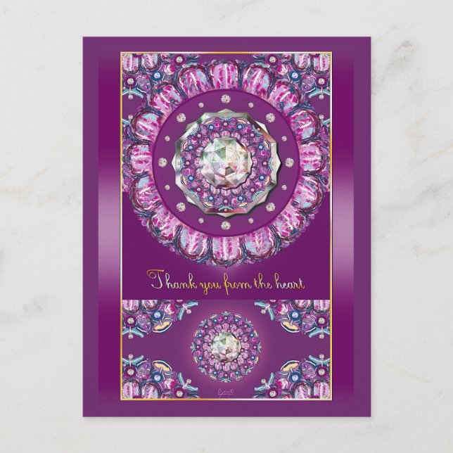 Cardinal Red Rosace Postcard (Front)