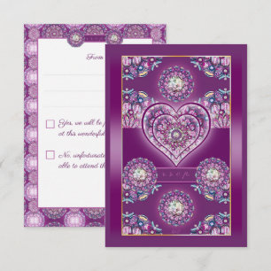 Cardinal Red Rosace RSVP Card