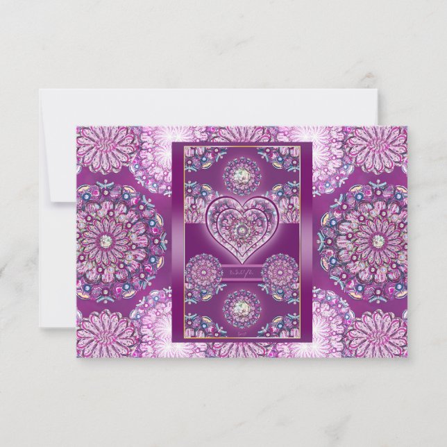 Cardinal Red Rosace RSVP Card (Front)