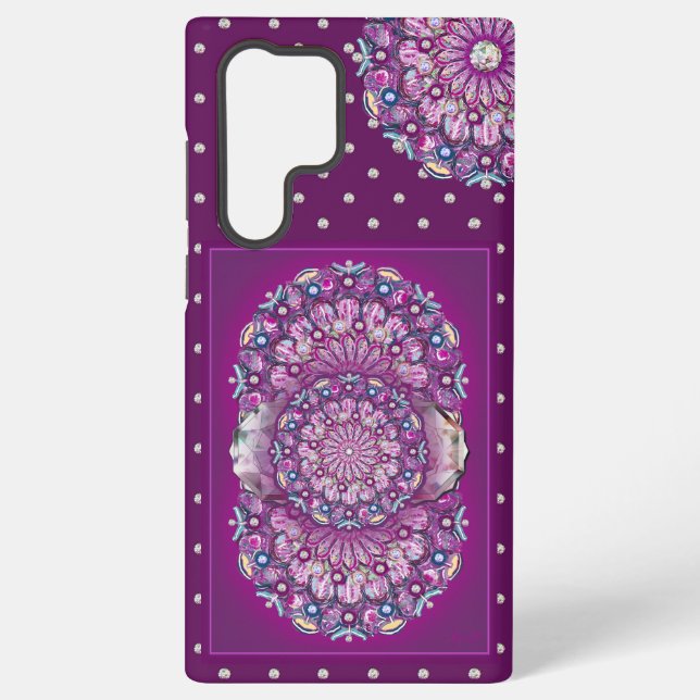 Cardinal Red Rosace Samsung Galaxy S22 Ultra Case (Back)