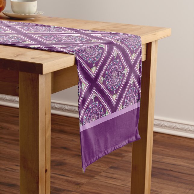 Cardinal Red Rosace Short Table Runner (In Situ)