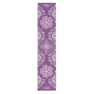 Cardinal red Rosace Short Table Runner