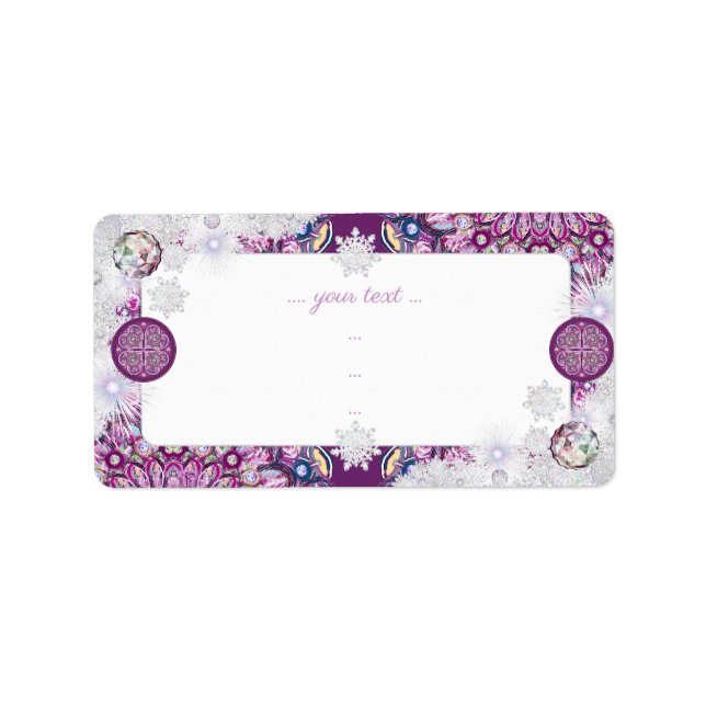 Cardinal red rosace & snowflake label (Front)