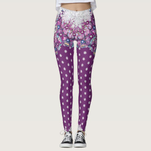 Cardinal red rosace & snowflake leggings