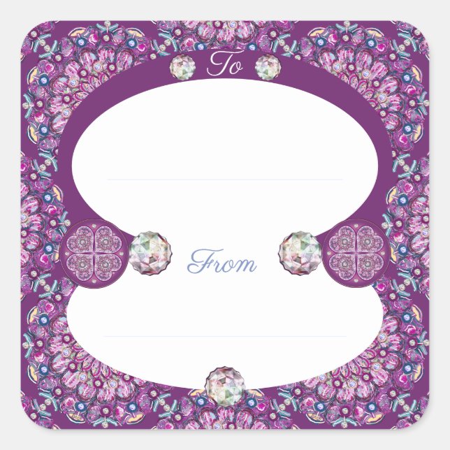 Cardinal Red Rosace Square Sticker (Front)