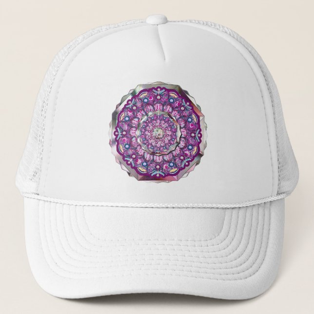 Cardinal red Rosace Trucker Hat (Front)