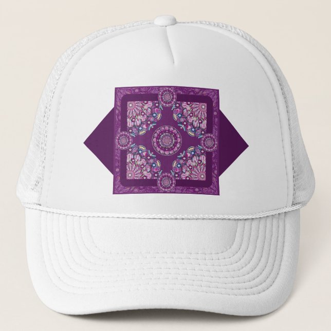 Cardinal red Rosace Trucker Hat (Front)