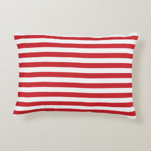 Cardinal Red Stripes Accent Pillow