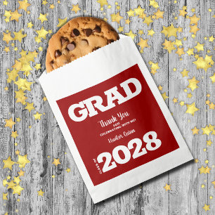 Cardinal Red White Graduation Party Favour Bag