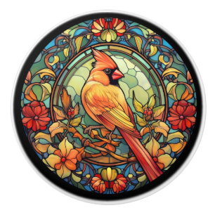 Cardinal Redbird Ceramic Knob