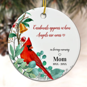 Cardinal Remembrance Keepsake Personalized Photo  Ceramic Ornament