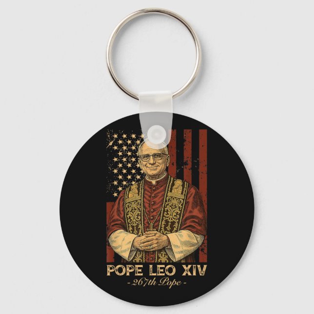 Cardinal Robert Francis Prevost Pope Leo Xiv Ameri Keychain (Front)