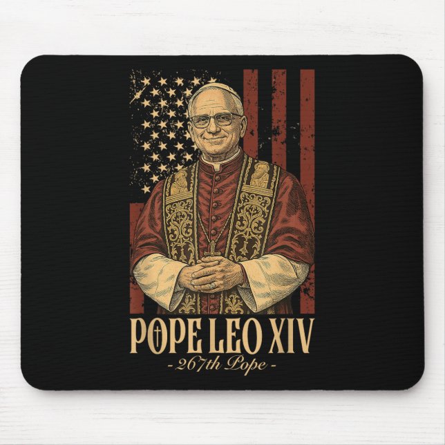 Cardinal Robert Prevost Pope Leo Xiv  Mouse Pad (Front)