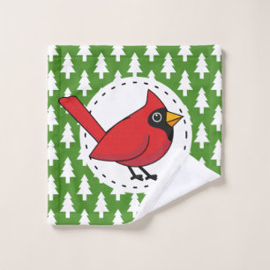Cardinal rouge cardinal sur le Motif vert Pins bla