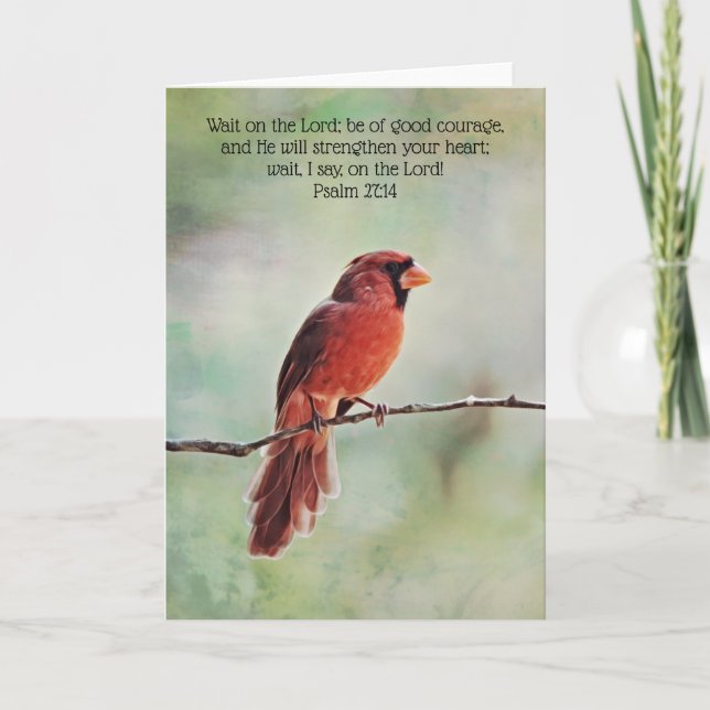 Cardinal Rouge - Carte d'Ecriture d'Attente Psaume (Devant)