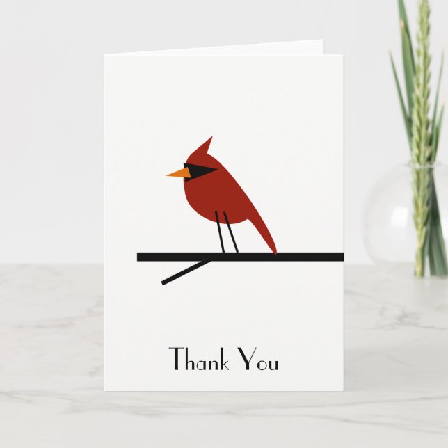Cardinal Rouge Merci personnalisable (Devant)