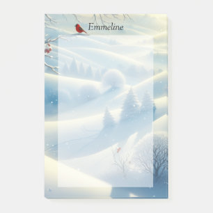 Cardinal Snow Scene Desk Notes - Post-It Notes