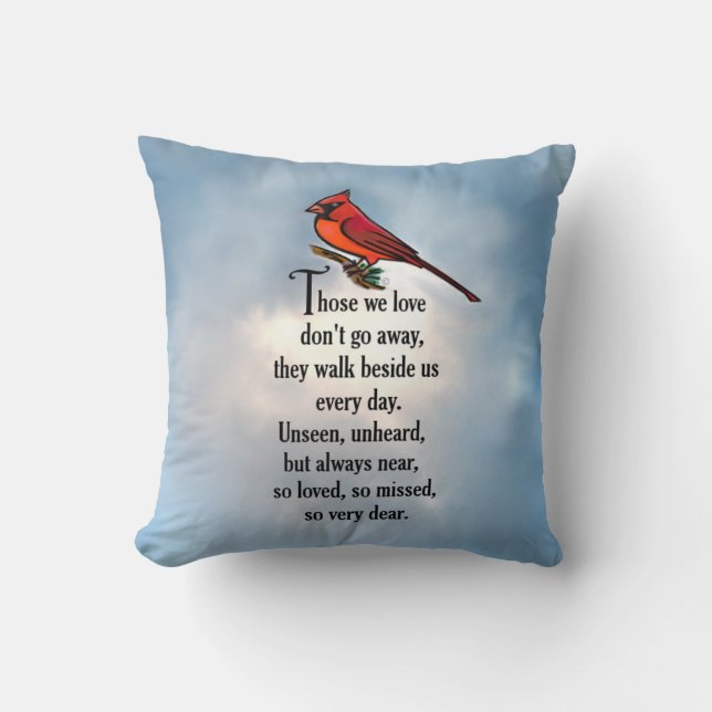 Cardinal "So Loved" Poem Throw Pillow (Front)