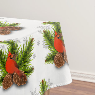 Cardinal songbird Christmas Holiday Tablecoth Tablecloth
