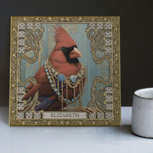 Cardinal Spirit Animal Personalized Name Field Tile
