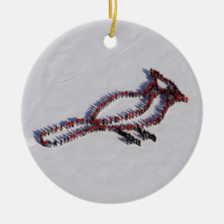 Cardinal two-sided ornament