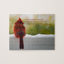 Cardinal w/ Visitors From Heaven 10x8 challenging