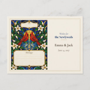 Cardinal Wedding Guest Book Wishes Postcard