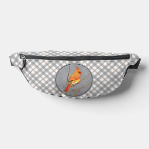 Cardinal Winter Branch Painting Original Bird Art Fanny Pack