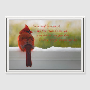 Cardinal with Visitor From Heaven poem Magnet Card