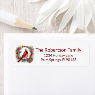 Cardinal Wreath Burgundy Red Return Address
