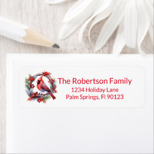 Cardinal Wreath Red Return Address