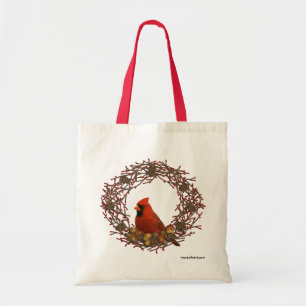Cardinal Wreath Tote Bag