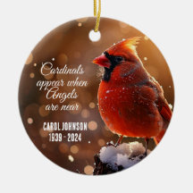 Cardinals and Angels Personalized Ornament