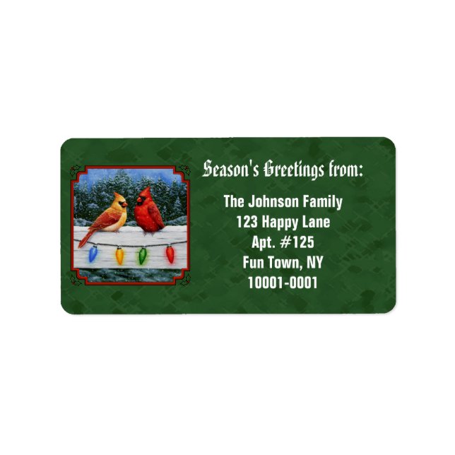 Cardinals and Christmas Lights Green Label (Front)