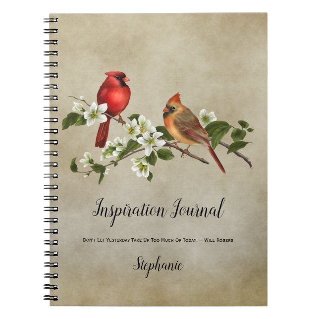 Cardinals and Dogwood Blossoms Inspiration Journal (Front)