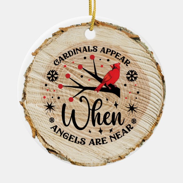 Cardinals appear when angels are near ceramic ornament (Front)