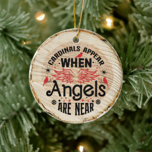 Cardinals appear when angels are near  ceramic ornament