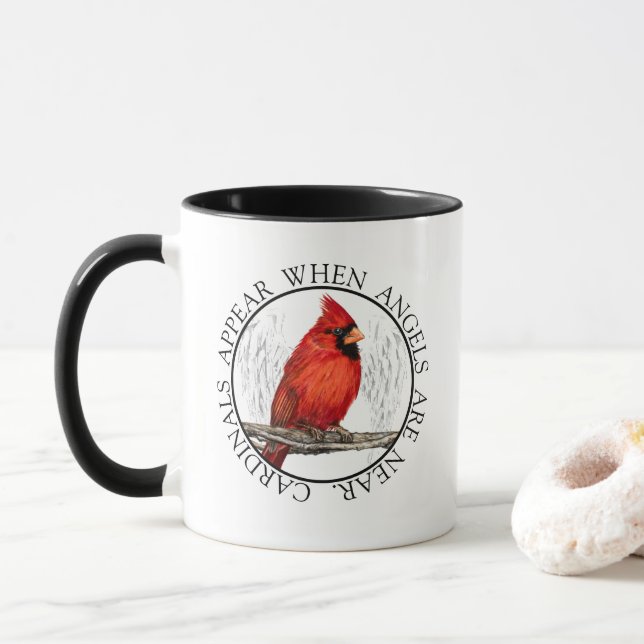 Cardinals Appear When Angels Are Near Custom Mug (With Donut)