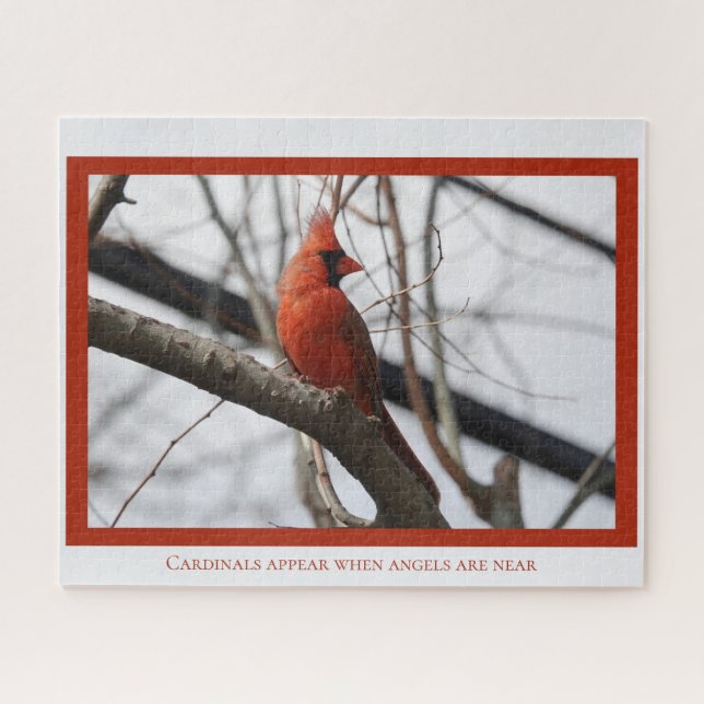 Cardinals appear when angels are near jigsaw puzzle (Horizontal)