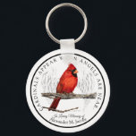 Cardinals Appear When Angels Near Personalized Keychain<br><div class="desc">This unique keychain features my coloured pencil painting of a lone cardinal. The phrase "Cardinals Appear When Angels Are Near" has special meaning for many people. Some believe that the presence of a cardinal is the spiritual embodiment of a loved one that has passed away.</div>