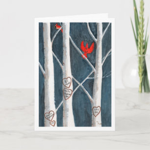 cardinals birthday valentine holiday card