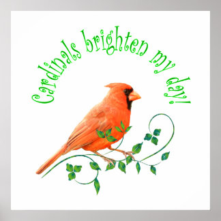 Cardinals Brighten My Day Poster