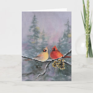 CARDINALS by SHARON SHARPE Holiday Card